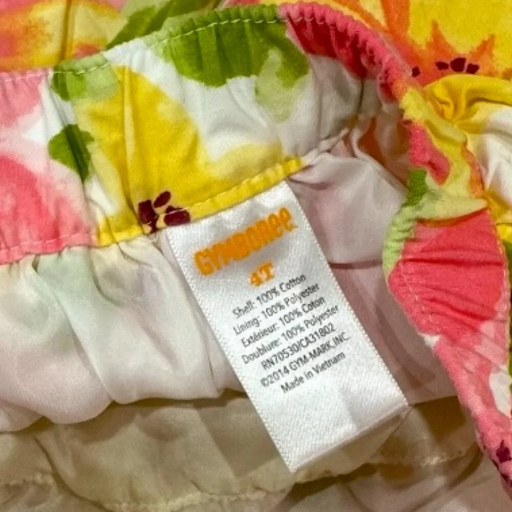Gymboree Floral Tulle SKIRT Size 4T Pink Yellow